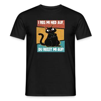Je m'inscris sur la conception des chats avec un c - T-shirt homme - noir - Devant - AI Model Male 178 light (178cm)