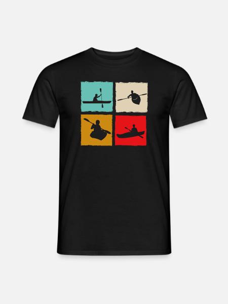 Kayak Canoë Kayak Kayaker Horizon Cadre Rétro - T-shirt homme - noir