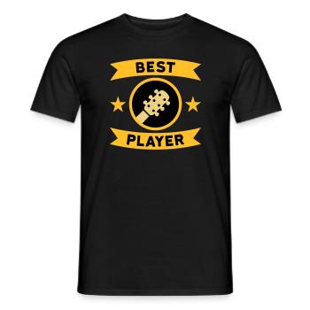 Best guitar player (guitar, circle, banner) - Men's T-Shirt - black - Front - AI Model Male 178 light (178cm)