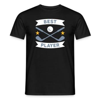 Meilleur joueur de golf (bannières, étoiles, clubs de golf) - T-shirt homme - noir - Devant - AI Model Male 178 light (178cm)
