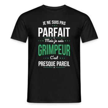 Je ne suis pas parfait mais je suis grimpeur - T-shirt homme - noir - Devant - AI Model Male 178 light (178cm)