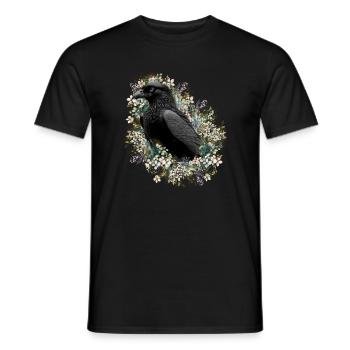 Mystischer schwarzer Rabe Krähe - Männer T-Shirt - Schwarz - Vorne - AI Model Male 178 light (178cm)