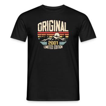 Nostalgic 2001 Birthday Gift 2001 - Men's T-Shirt - black - Front - AI Model Male 178 light (178cm)