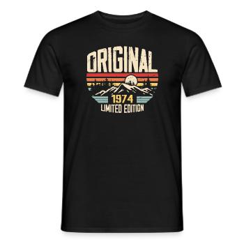 Nostalgic 1974 Birthday Gift 1974 - Men's T-Shirt - black - Front - AI Model Male 178 light (178cm)