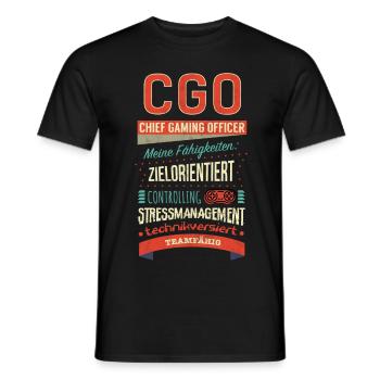 Chief Gaming Officer - CGO - Männer T-Shirt - Schwarz - Vorne - AI Model Male 178 light (178cm)