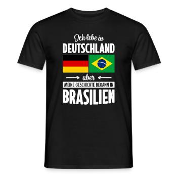 MY HISTORY BEGAN IN BRAZIL - Men's T-Shirt - black - Front - AI Model Male 178 light (178cm)