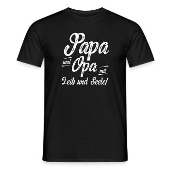 Dad and Grandpa with heart and soul - Men's T-Shirt - black - Front - AI Model Male 178 light (178cm)