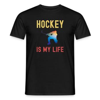 Joueurs de hockey sur glace - le hockey c’est ma vie - T-shirt homme - noir - Devant - AI Model Male 178 light (178cm)