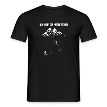 Bergesteiger Ziel: Ich kann die Hütte sehen - Männer T-Shirt - Schwarz - Vorne - AI Model Male 178 light (178cm)
