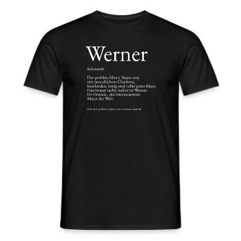 Werner Wörterbuch Erklärung Vorname Werner - Männer T-Shirt - Schwarz - Vorne - AI Model Male 178 light (178cm)