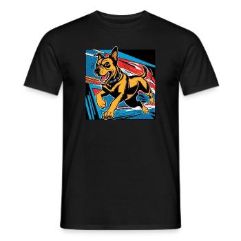 Action Hund - Männer T-Shirt - Schwarz - Vorne - AI Model Male 178 light (178cm)