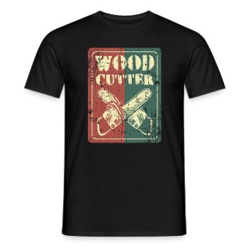 Chainsaw lumberjath - Men's T-Shirt - black - Front - AI Model Male 178 light (178cm)