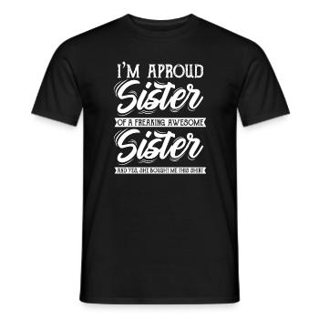 sister - Men's T-Shirt - black - Front - AI Model Male 178 light (178cm)