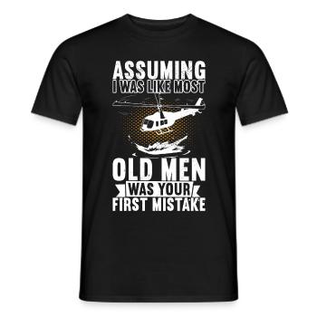 Helicopter Pilot - Men's T-Shirt - black - Front - AI Model Male 178 light (178cm)