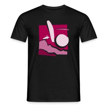 Parapente papier découpé parapente rose - T-shirt homme - noir - Devant - AI Model Male 178 light (178cm)