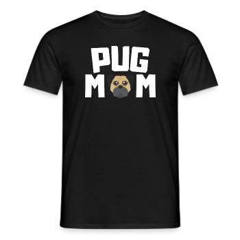 Mops Mama Hunde Haustier Muttertag Geschenk Mops - Männer T-Shirt - Schwarz - Vorne - AI Model Male 178 light (178cm)