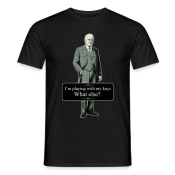 I'm playing with my keys... WHAT ELSE? - Men's T-Shirt - black - Front - AI Model Male 178 light (178cm)