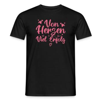 Von Herzen Viel Erfolg - Motivation Ziele - T-shirt homme - noir - Devant - AI Model Male 178 light (178cm)