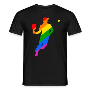 LGBTQ Pickleball - T-shirt homme - noir - Devant - AI Model Male 178 light (178cm)