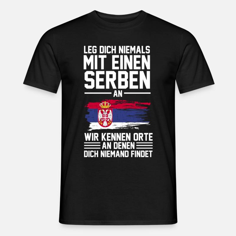 Belgrad Serbe Serbin Serben Serbisch Serbien Gesch - Männer T-Shirt - Schwarz