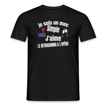 retrogaming et apéro - T-shirt homme - noir - Devant - AI Model Male 178 light (178cm)