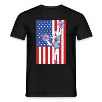 USA Flagge Sport Cheerleader Geschenk Cheerleading - Männer T-Shirt - Schwarz - Vorne - AI Model Male 178 light (178cm)