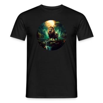 Majestueux Lion Roi des Animaux Cadeau Lion - T-shirt homme - noir - Devant - AI Model Male 178 light (178cm)
