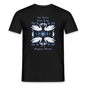 White Swan King - Men's T-Shirt - black - Front - AI Model Male 178 light (178cm)