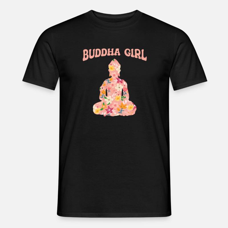 Buddha Buddhist Buddhismus - Männer T-Shirt - Schwarz