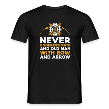Bogenschütze Bogensport Pfeil Bogen Bogenschießen - Männer T-Shirt - Schwarz - Vorne - AI Model Male 178 light (178cm)