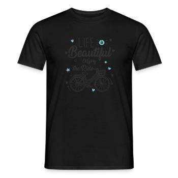 Road Bike Bicycle Road Cyclist Cycling Cyclist - Men's T-Shirt - black - Front - AI Model Male 178 light (178cm)