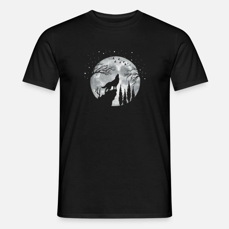 Wolf - Männer T-Shirt - Schwarz