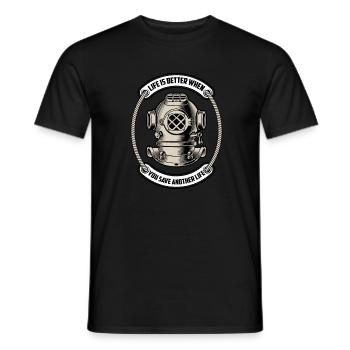 Scuba Tauchen Taucher Tauchsport - Männer T-Shirt - Schwarz - Vorne - AI Model Male 178 light (178cm)