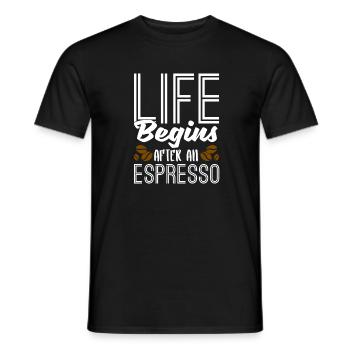 Espresso Coffee - Men's T-Shirt - black - Front - AI Model Male 178 light (178cm)