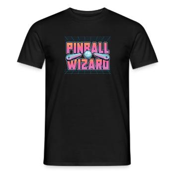 Retro Pinball Flipper Vintage Arcade Gaming - Men's T-Shirt - black - Front - AI Model Male 178 light (178cm)