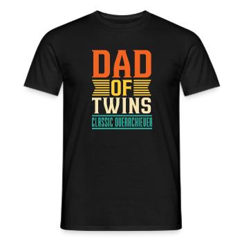 Zwillingspapa Zwillinge Vater Papi Vatertag Papa - Männer T-Shirt - Schwarz - Vorne - AI Model Male 178 light (178cm)