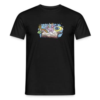 Bookworm Bookworm Book Reading - Men's T-Shirt - black - Front - AI Model Male 178 light (178cm)