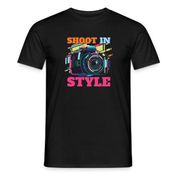 Photographe Photographie Appareil Photo - T-shirt homme - noir - Devant - AI Model Male 178 light (178cm)