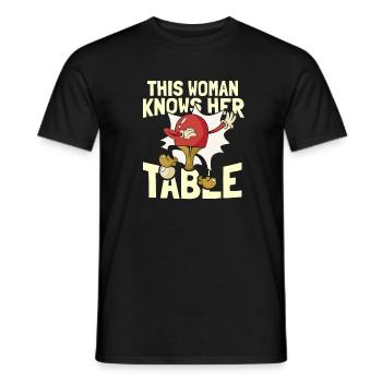 Table Tennis Ping Pong - Men's T-Shirt - black - Front - AI Model Male 178 light (178cm)