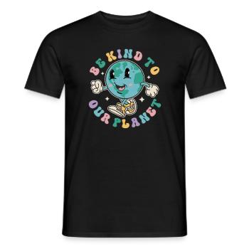 Be Kind To Our Planet Earth Day Vintage Retro - Männer T-Shirt - Schwarz - Vorne - AI Model Male 178 light (178cm)