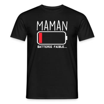 Maman Batterie Faible Mais Qui Résiste - T-shirt homme - noir - Devant - AI Model Male 178 light (178cm)