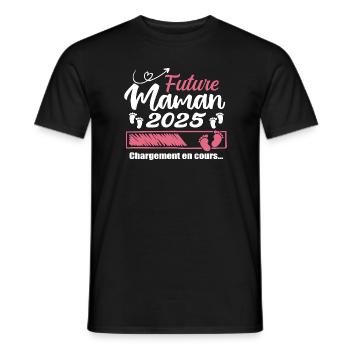 Future Maman 2025 Chargement En Cours - Cadeau - T-shirt homme - noir - Devant - AI Model Male 178 light (178cm)