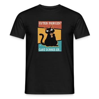 Guten Morgen - Ganz dünnes Eis Kaffee Spruch Lusti - T-shirt homme - noir - Devant - AI Model Male 178 light (178cm)