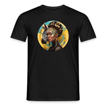 Portrait Woman Africa Power Gift Africa Fans - Men's T-Shirt - black - Front - AI Model Male 178 light (178cm)