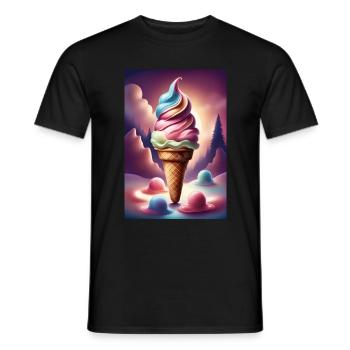 Fondant crème glacée design graphique t-shirt - T-shirt homme - noir - Devant - AI Model Male 178 light (178cm)