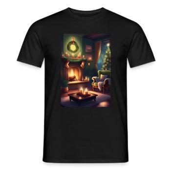 Green christmas home - Men's T-Shirt - black - Front - AI Model Male 178 light (178cm)