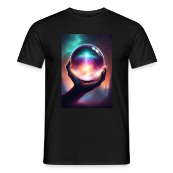 Magische Kristallkugel in der Hand - Männer T-Shirt - Schwarz - Vorne - AI Model Male 178 light (178cm)