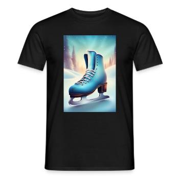 Winterliches Eiskunstlauf-Hobby - Männer T-Shirt - Schwarz - Vorne - AI Model Male 178 light (178cm)