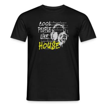 House DJ Music - Men's T-Shirt - black - Front - AI Model Male 178 light (178cm)