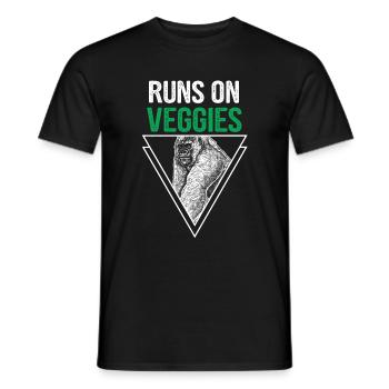 Gorilla runs on veggies - Men's T-Shirt - black - Front - AI Model Male 178 light (178cm)